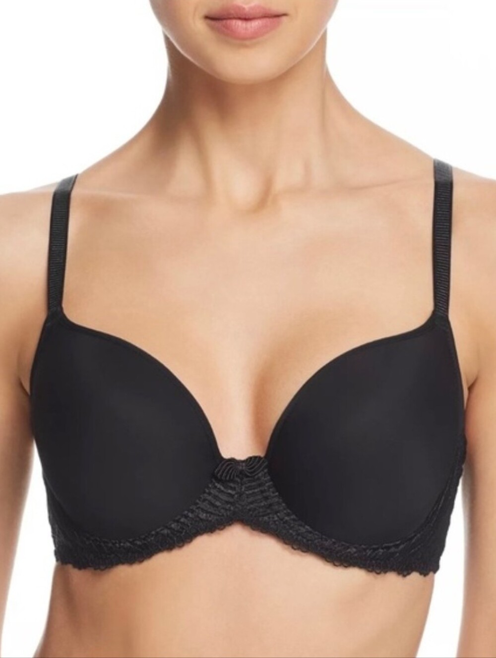 WACOAL La Femme Contour Plunge T-Shirt Bra 38DDD Black Underwire 853117